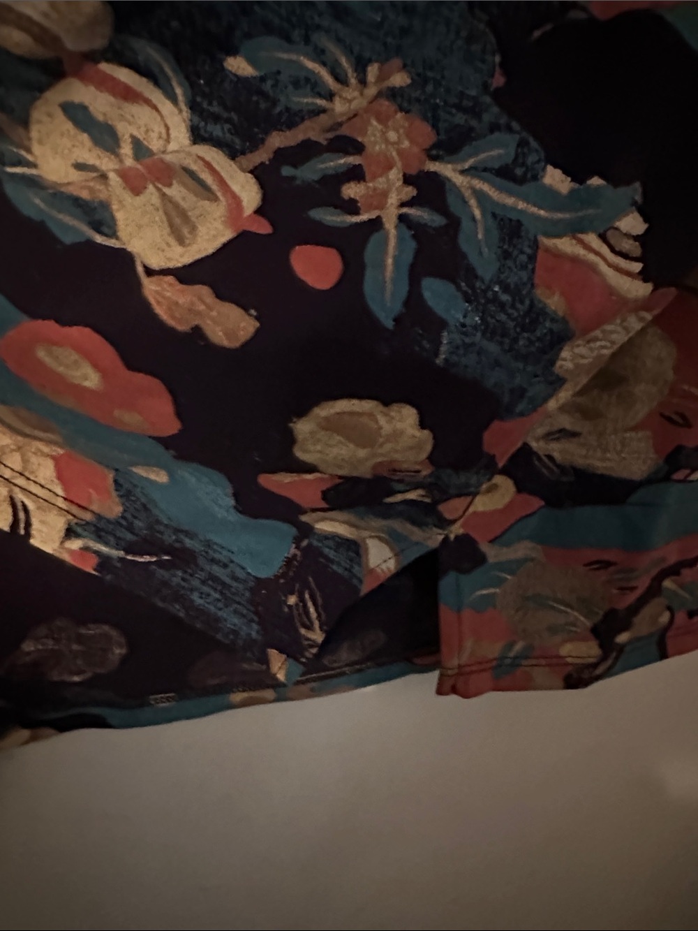 Peruvian Connection Rust, Teal & Gold Floral Crane Short-Sleeve Tee NWOT - Picture 7 of 8